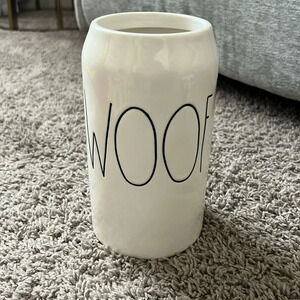 Rae Dunn WOOF Dog Treat Ceramic Container